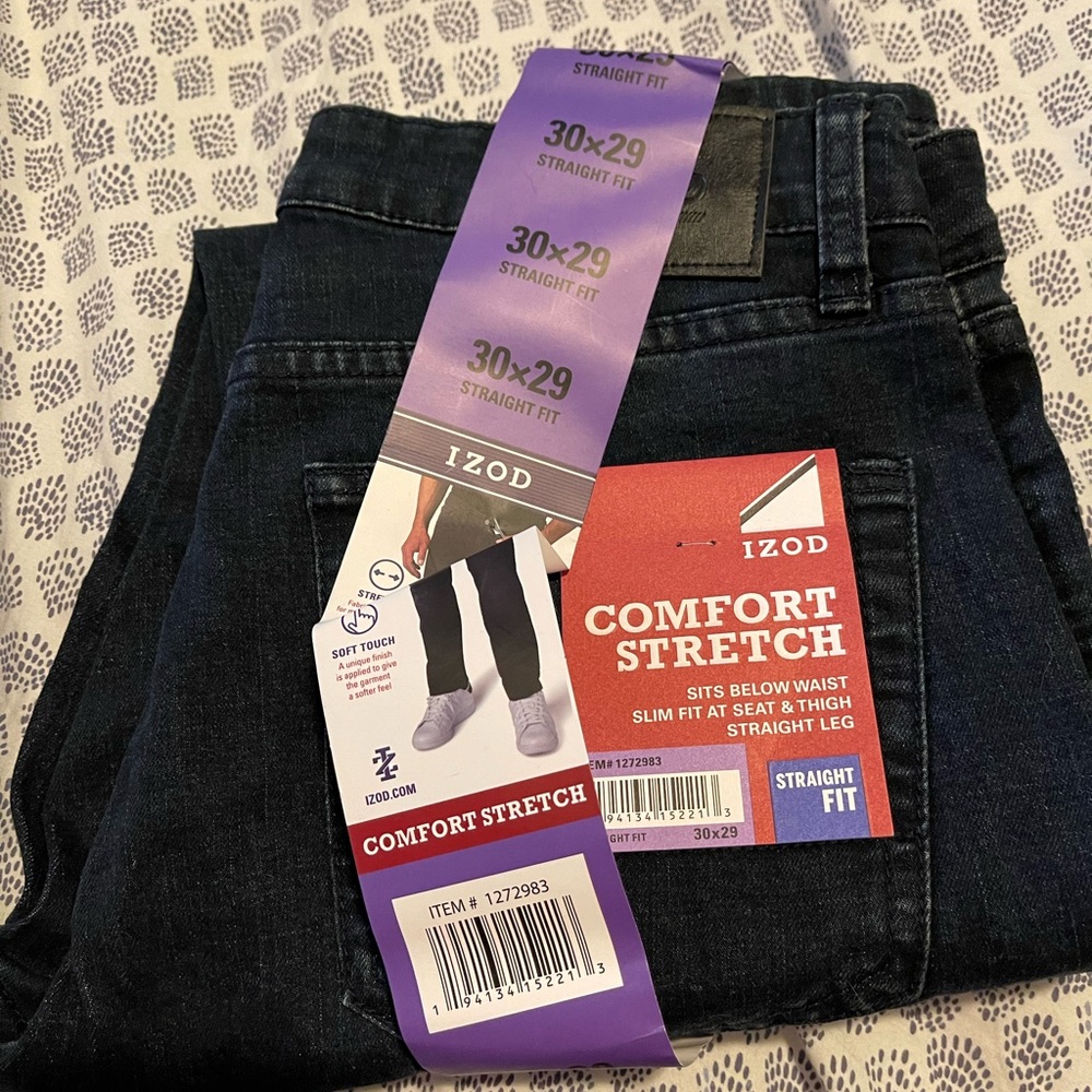 IZOD comfort stretch dark wash denim jeans NWT
